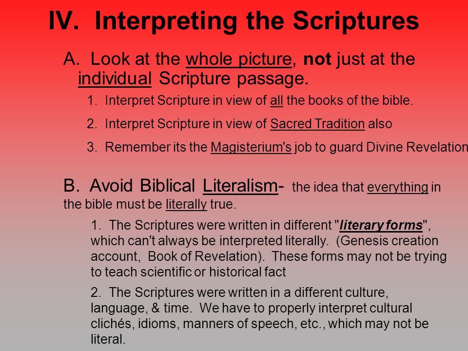 III. Inerrancy A. If Scripture is Inspired, then it is Inerrant in all it intends to teach.