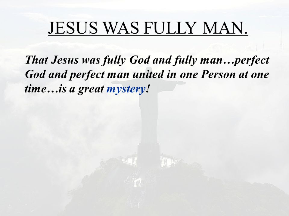 JESUS WAS FULLY MAN.