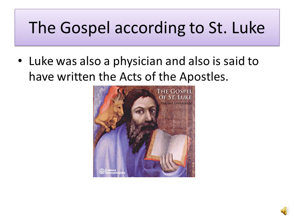 The Gospel according to Mark… Mark was the first Gospel written down.