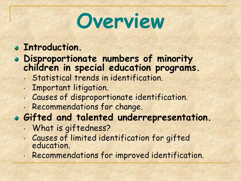 minorities in special education essay Minorities and special education major federal laws that govern the education of children with disabilities require that a significant effort be made to find. minorities in special education essay Minorities and special education major federal laws that govern the education of children with disabilities require that a significant effort be made to find.