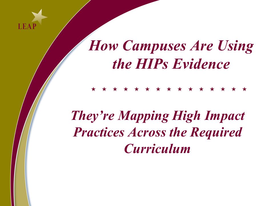 How Campuses Are Using the HIPs Evidence They’re Mapping High Impact Practices Across the Required Curriculum
