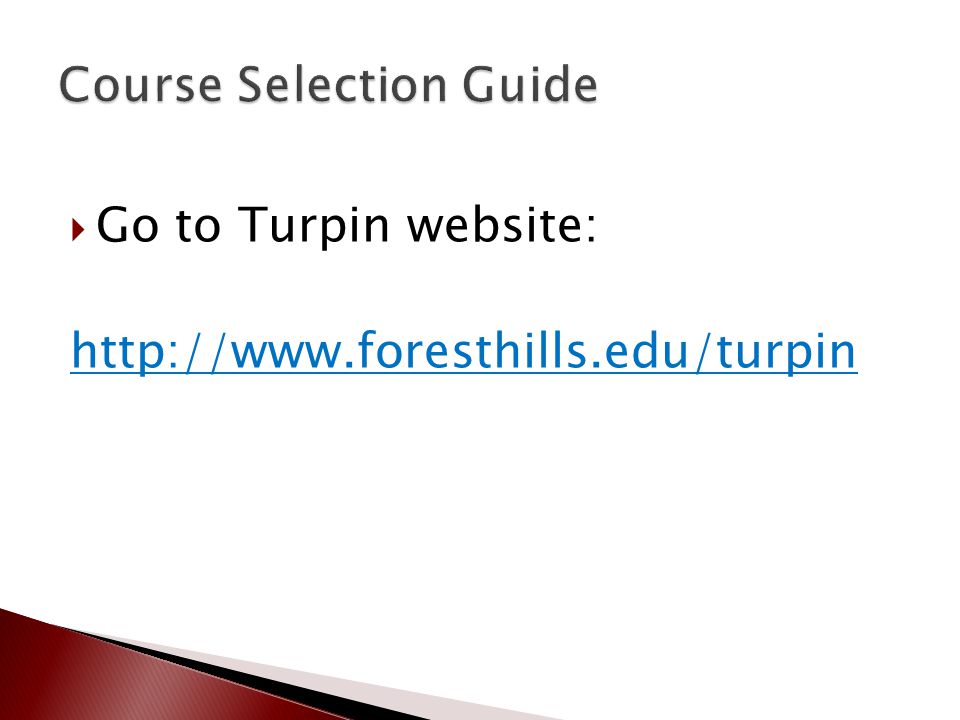  Go to Turpin website: