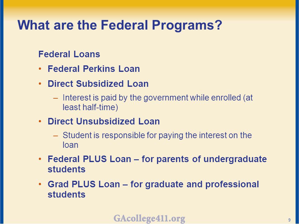 What are the Federal Programs.