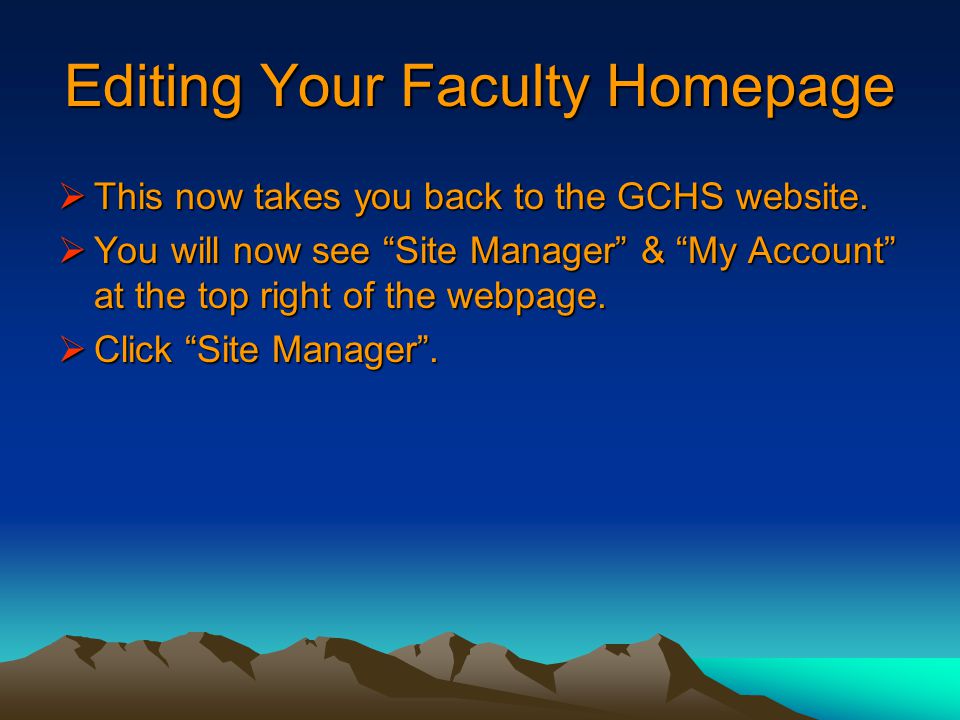  This now takes you back to the GCHS website.