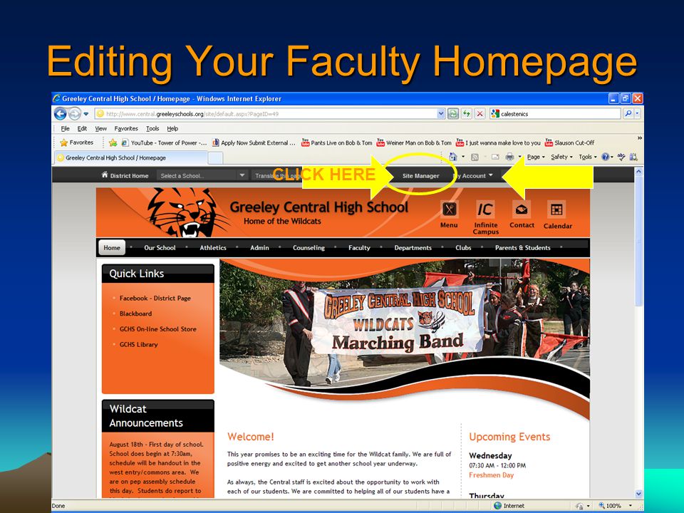 Editing Your Faculty Homepage CLICK HERE