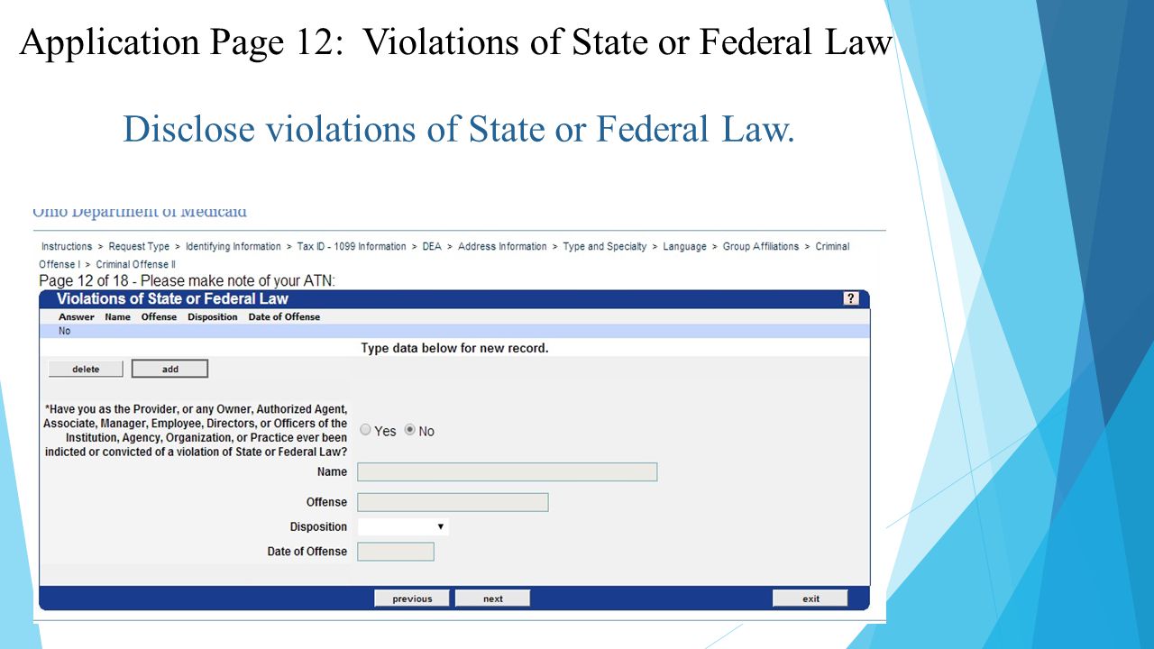 Disclose violations of State or Federal Law.