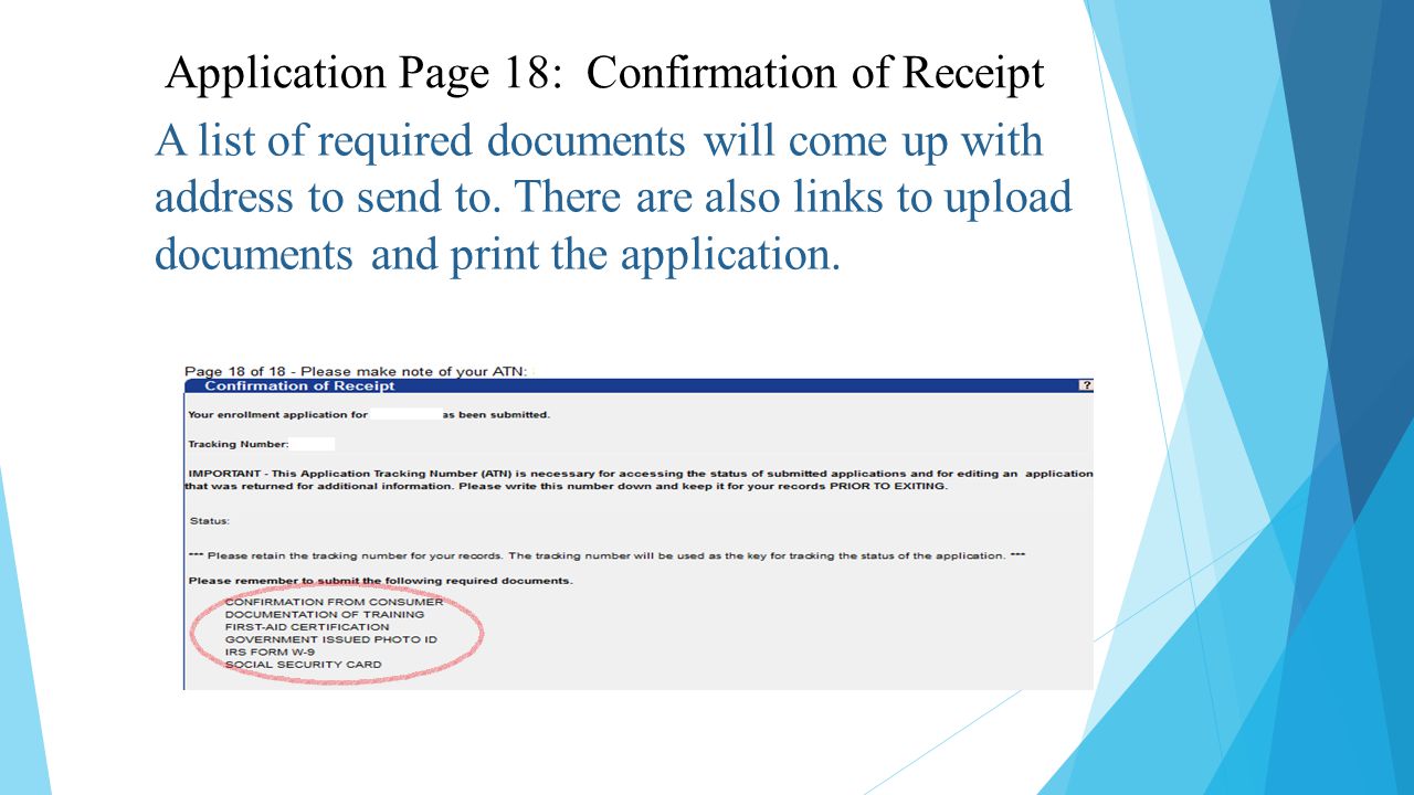 A list of required documents will come up with address to send to.