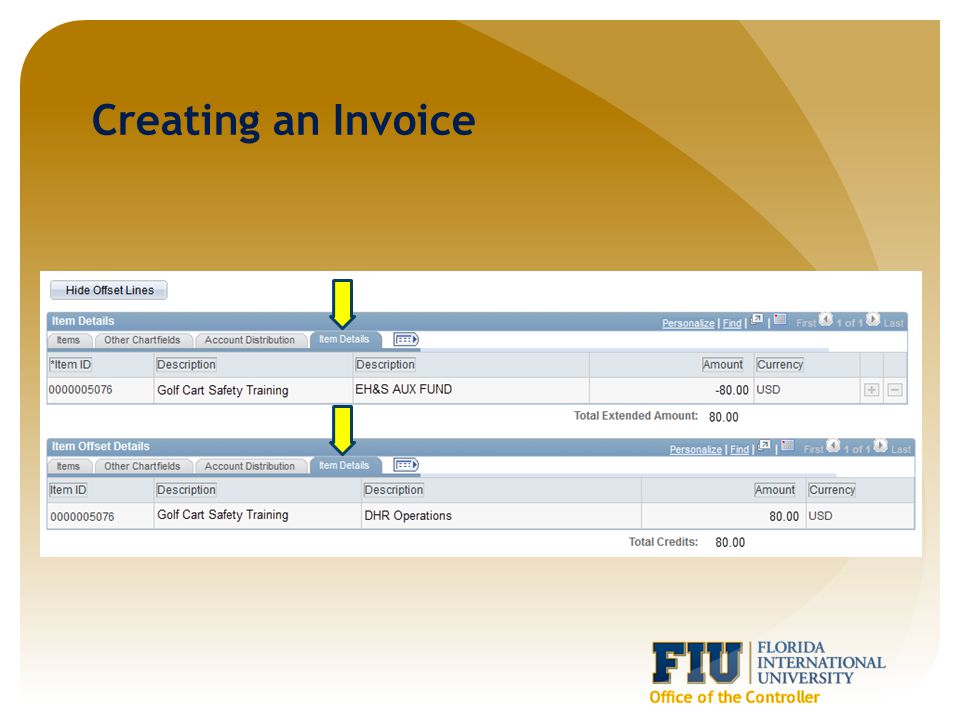 Creating an Invoice