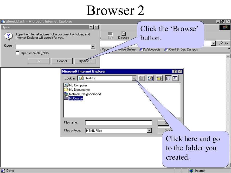 View Page in Browser (Internet Explorer) Now to see your work open ‘Internet Explorer’ without closing FrontPage Express.