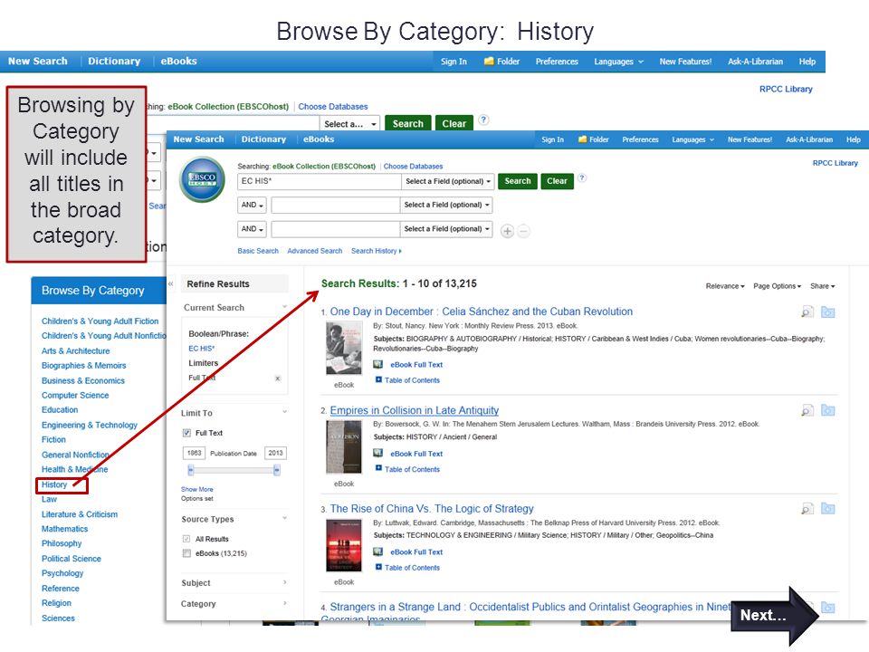Browse By Category: History Browsing by Category will include all titles in the broad category.