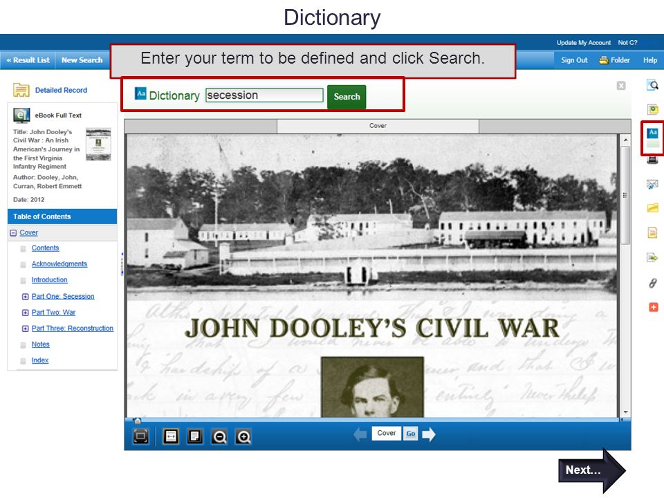 Dictionary Enter your term to be defined and click Search. Next…