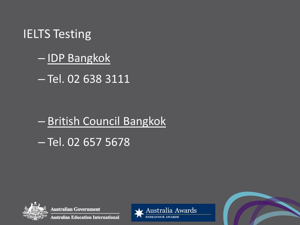 IELTS Testing – IDP Bangkok – Tel – British Council Bangkok – Tel