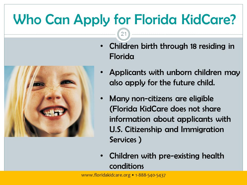 Who Can Apply for Florida KidCare.