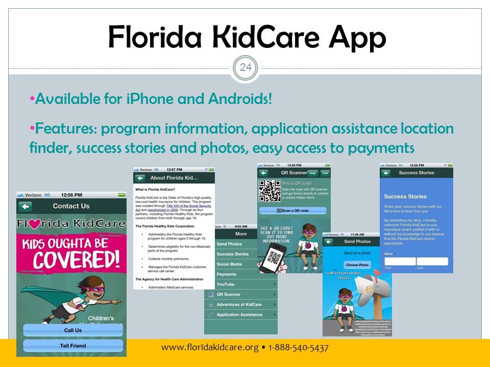 Florida KidCare App Available for iPhone and Androids.