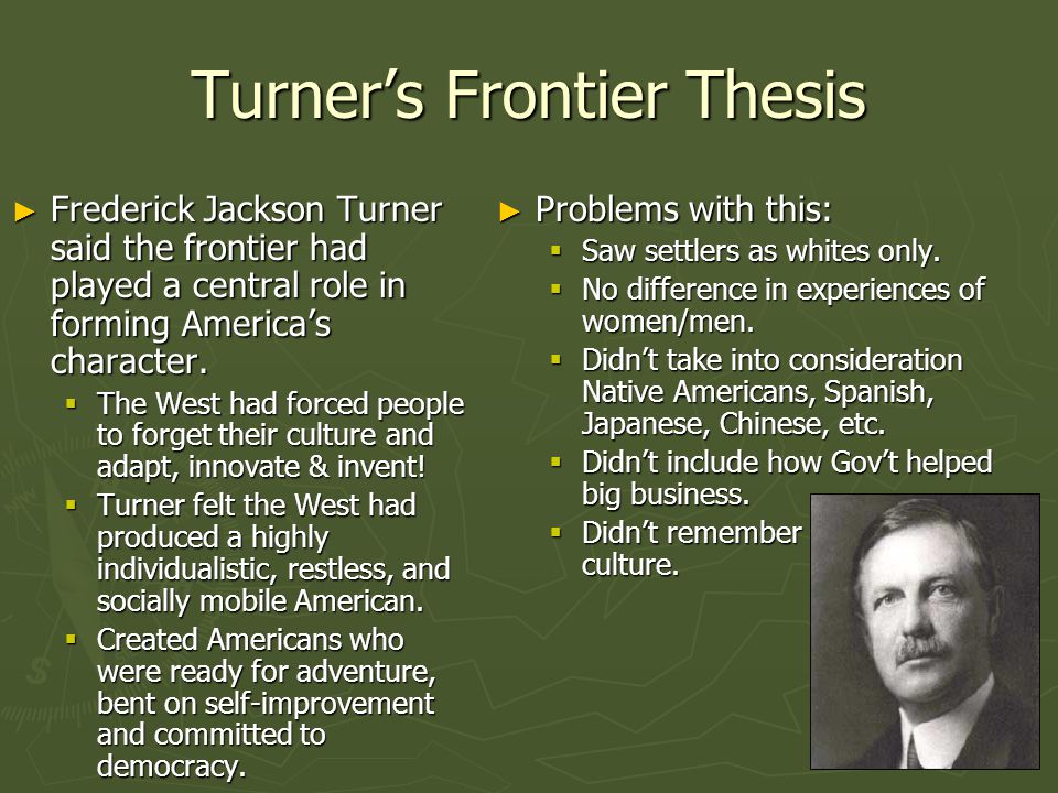 Frederick jackson turner frontier thesis full text