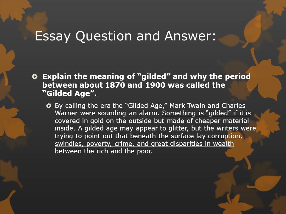 Apush essay questions gilded age