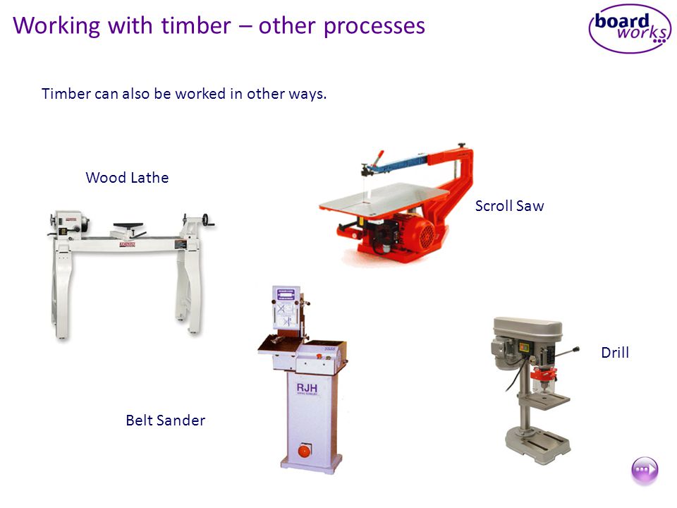 Working with timber – other processes Timber can also be worked in other ways.