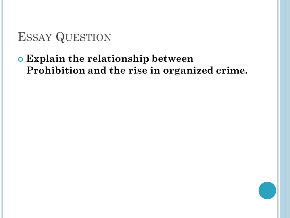 Essay On Prohibition