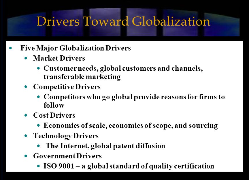drivers of globalization essay Resources/white papers job from cost center to revenue driver with loads of charts and graphs, wolf talked about the five drivers of globalization. drivers of globalization essay Resources/white papers job from cost center to revenue driver with loads of charts and graphs, wolf talked about the five drivers of globalization.
