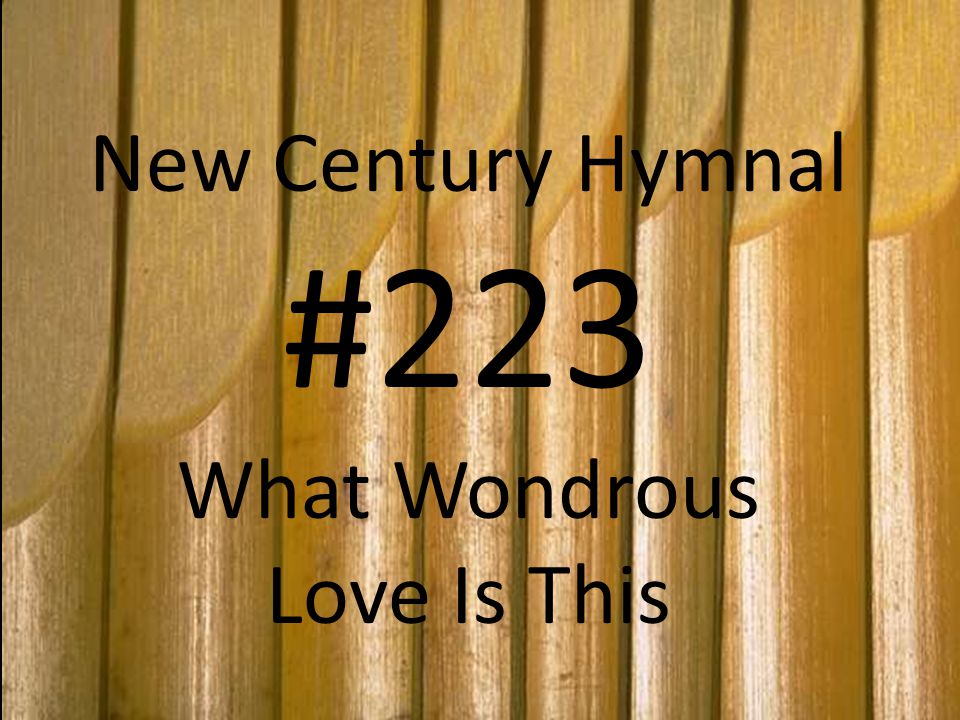 New Century Hymnal #223 What Wondrous Love Is This