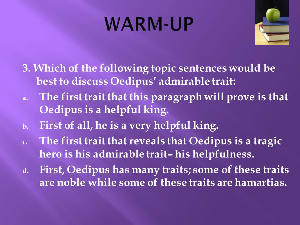 essay questions about oedipus Oedipus rex sophocles, 496-406 bc main characters oedipus - the story revolves around oedipus and his search for the cause of the blight on his city finding it. essay questions about oedipus Oedipus rex sophocles, 496-406 bc main characters oedipus - the story revolves around oedipus and his search for the cause of the blight on his city finding it.