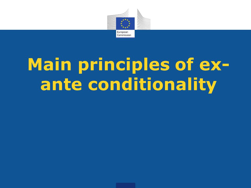 Main principles of ex- ante conditionality