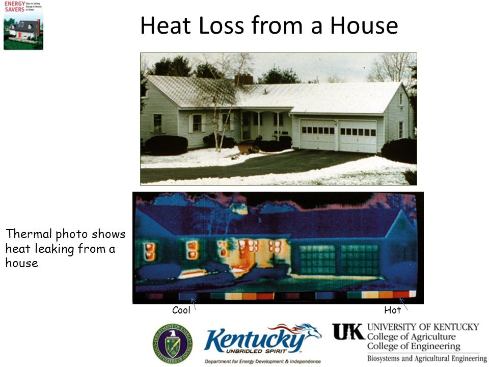 Heat Loss from a House CoolHot Thermal photo shows heat leaking from a house