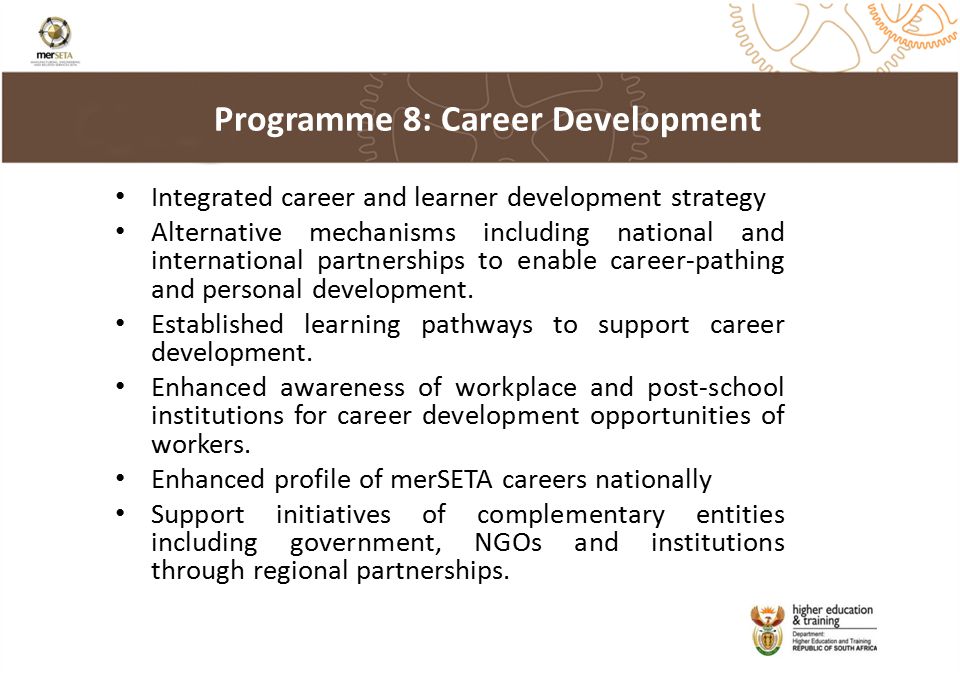 Integrated career and learner development strategy Alternative mechanisms including national and international partnerships to enable career-pathing and personal development.