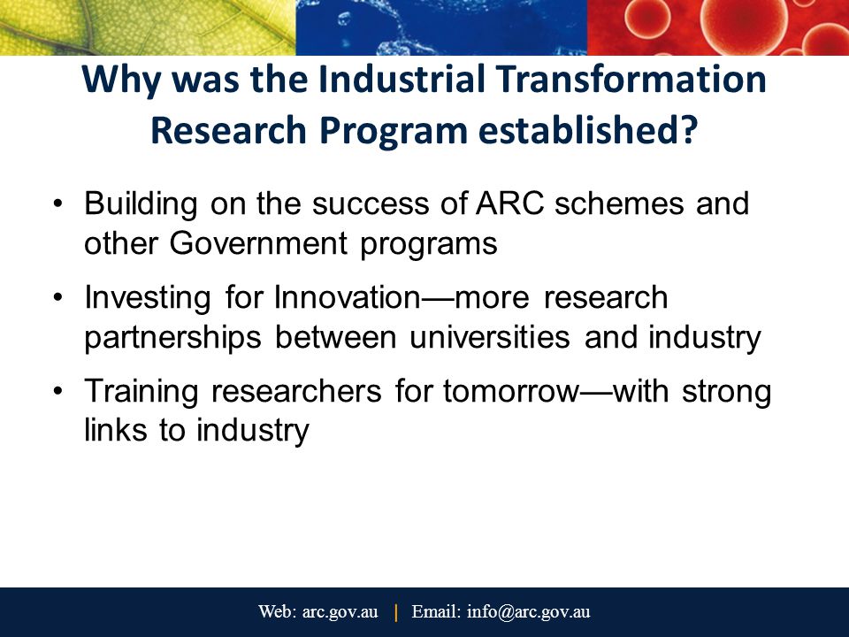 Why was the Industrial Transformation Research Program established.
