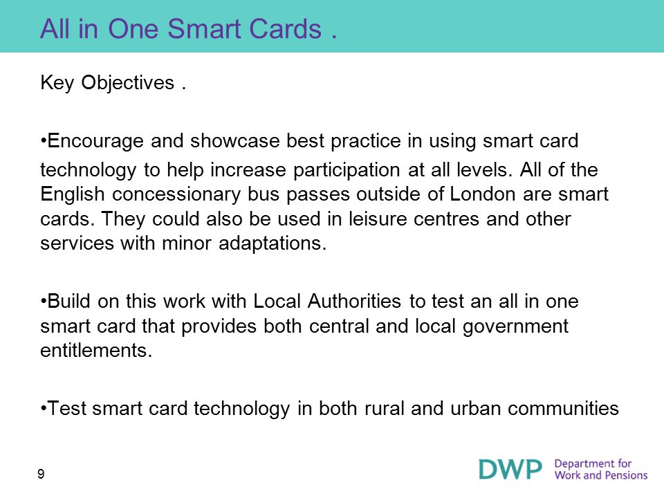 9 All in One Smart Cards. Key Objectives.