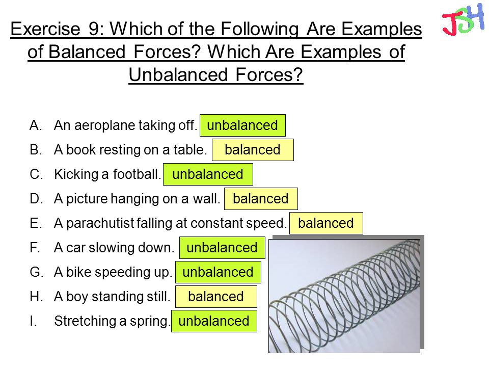 Printables Balanced And Unbalanced Forces Worksheet forces types of contact and non friction exercise 9 which the following are examples balanced examples