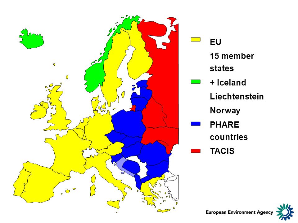EU 15 member states + Iceland Liechtenstein Norway PHARE countries TACIS