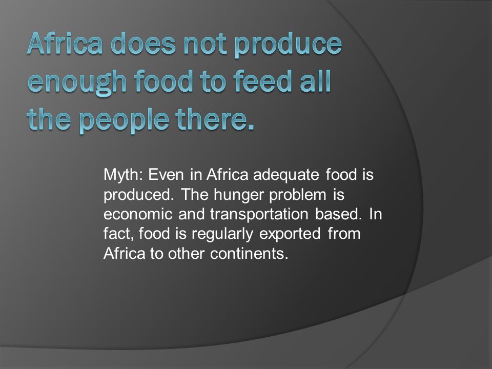 Myth: Even in Africa adequate food is produced.