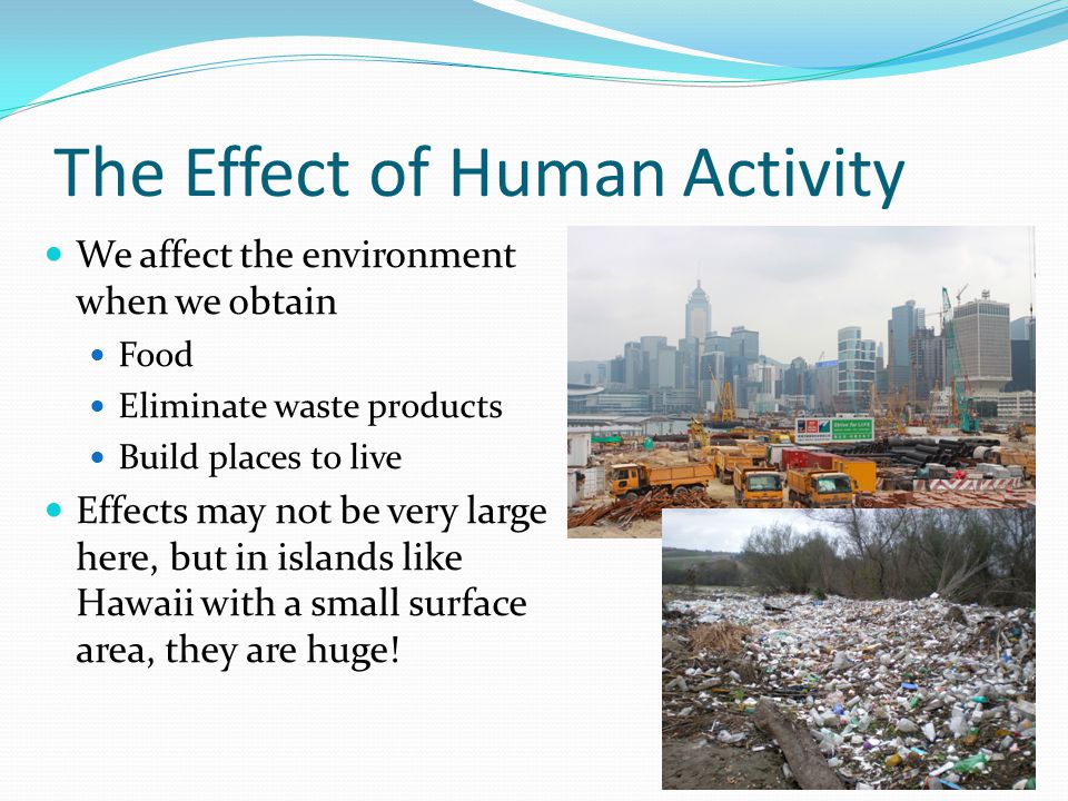 Human activities in natural resources