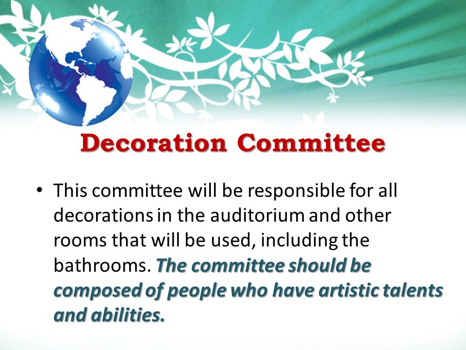Outreach Everyone Is For General Conference 18 Decoration Committee