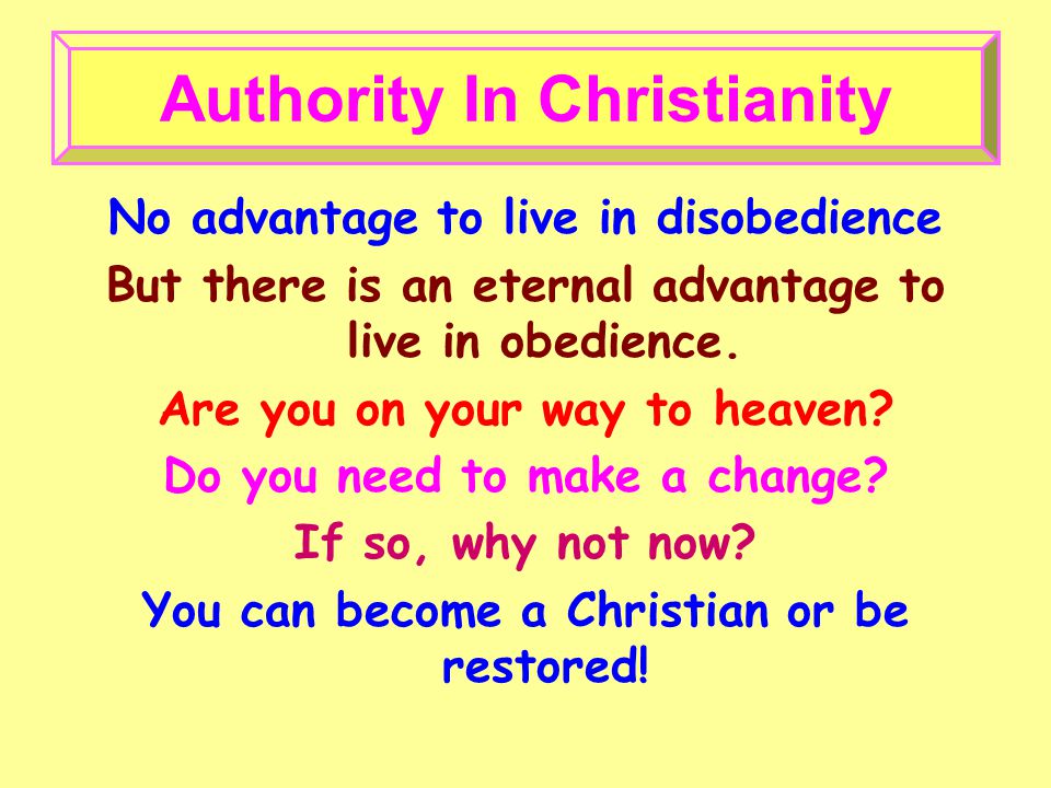 No advantage to live in disobedience But there is an eternal advantage to live in obedience.