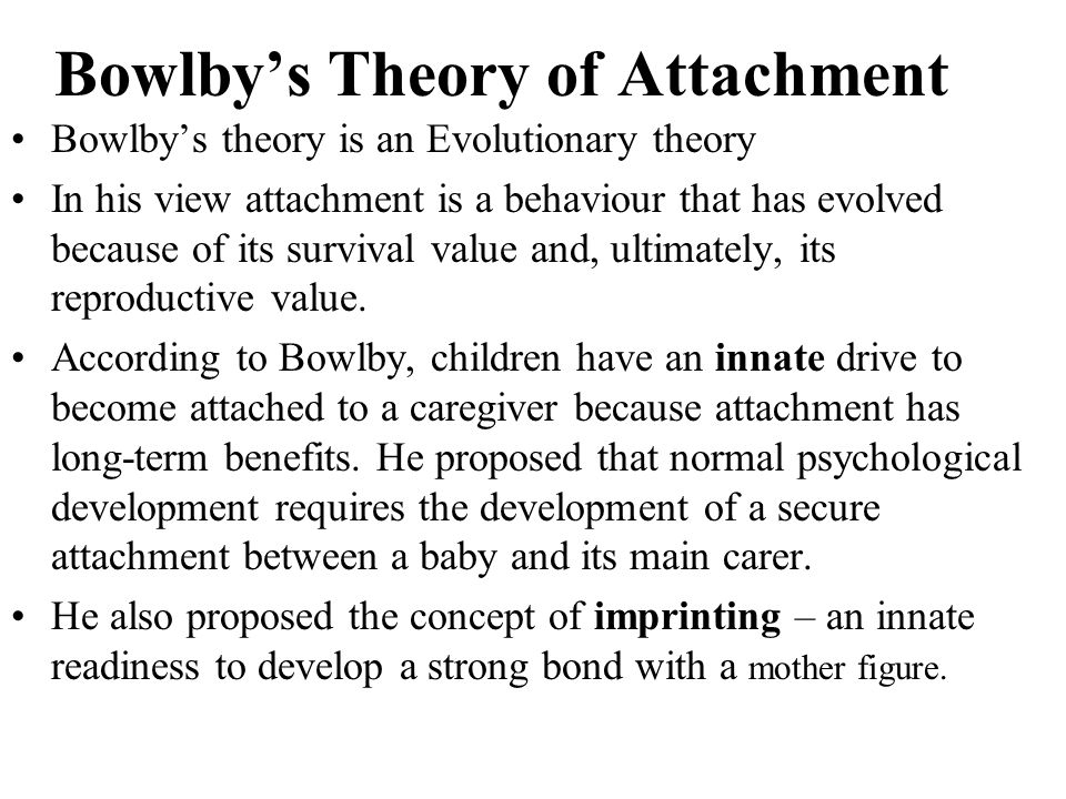 bowlbys ethological theory bowlbys ethological theory