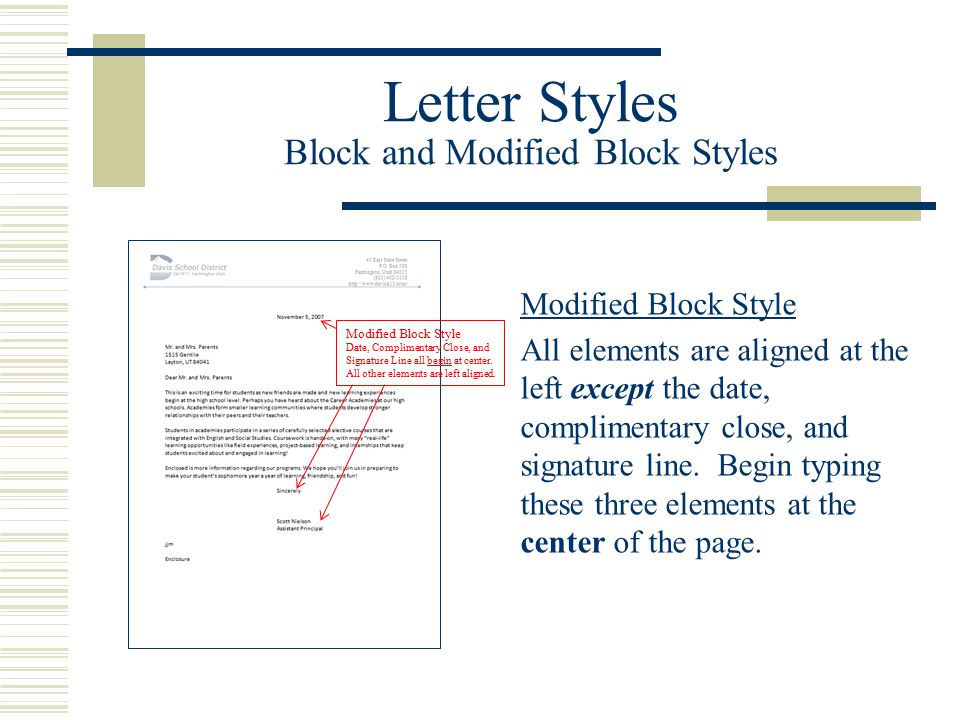 order letter modified block style order letter modified block style