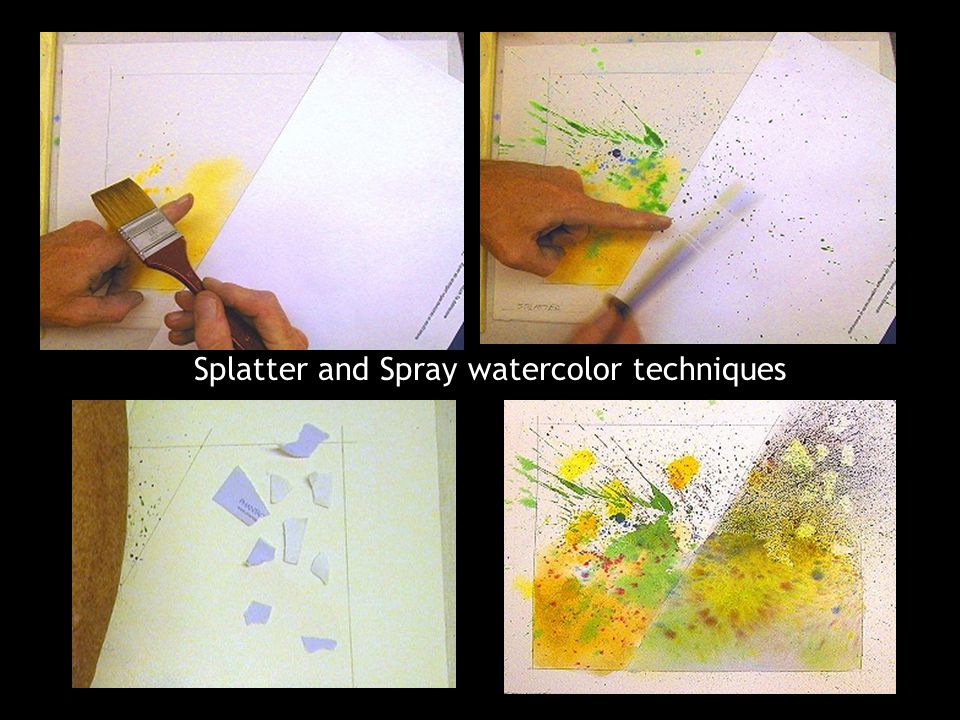 Splatter and Spray watercolor techniques