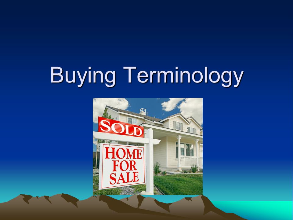 Buying Terminology