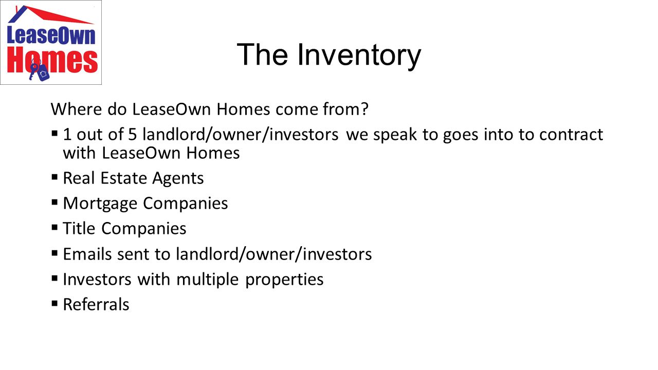 The Inventory Where do LeaseOwn Homes come from.
