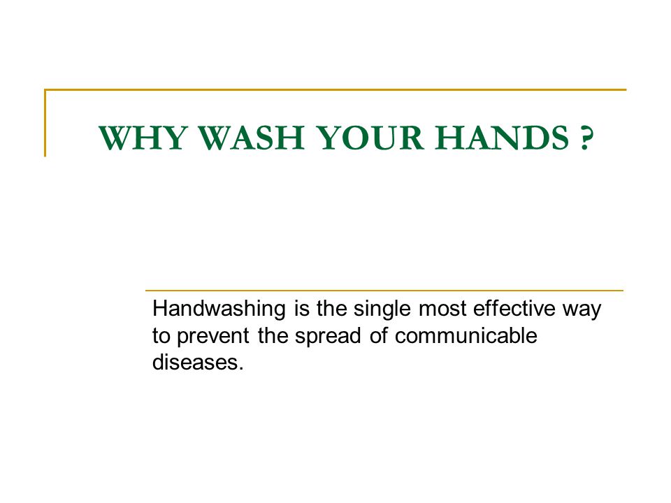 WHY WASH YOUR HANDS .