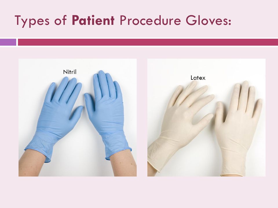 Types of Patient Procedure Gloves: Nitril Latex