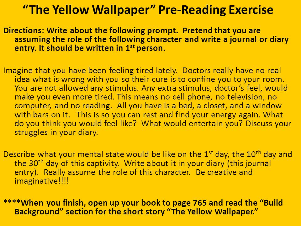 The yellow wallpaper essay topics