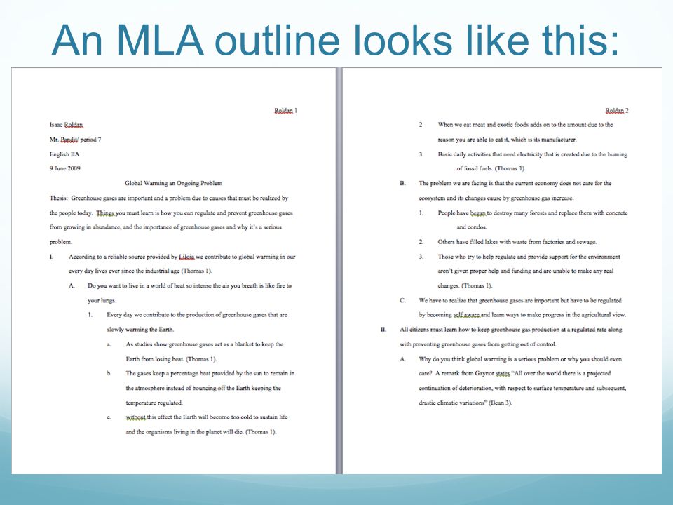 mla outline