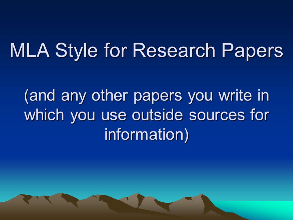 mla style for research papers Mla (modern language association) style is most commonly used to write papers and cite sources within the liberal arts and humanities this resource, updated to reflect the mla handbook (8th ed), offers examples for the general format of mla research papers, in-text citations, endnotes/footnotes, and the works cited page. mla style for research papers Mla (modern language association) style is most commonly used to write papers and cite sources within the liberal arts and humanities this resource, updated to reflect the mla handbook (8th ed), offers examples for the general format of mla research papers, in-text citations, endnotes/footnotes, and the works cited page.