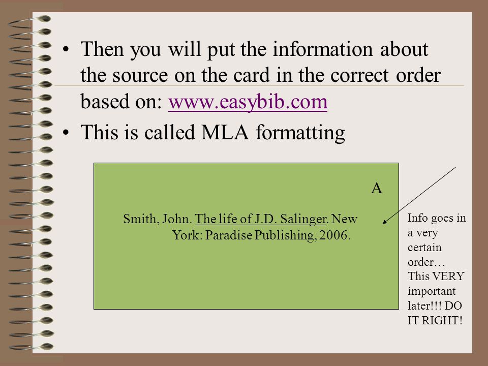 Research Paper Notecards