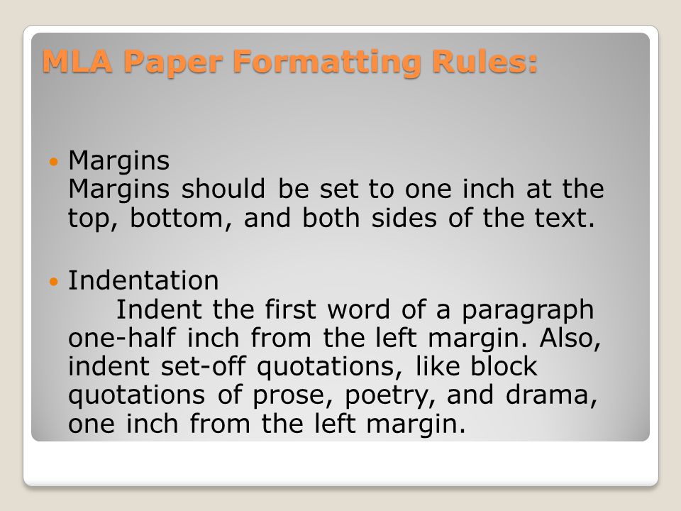 Rules when writing a research paper