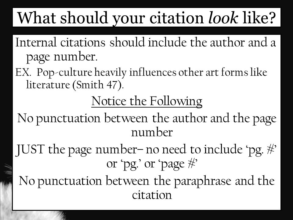 What should your citation look like.