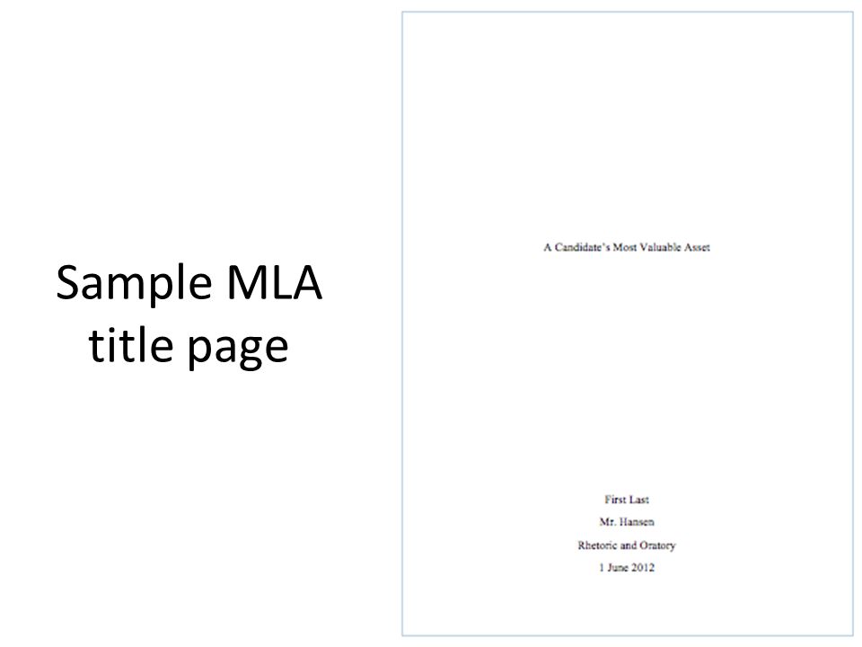 How to write a mla title page
